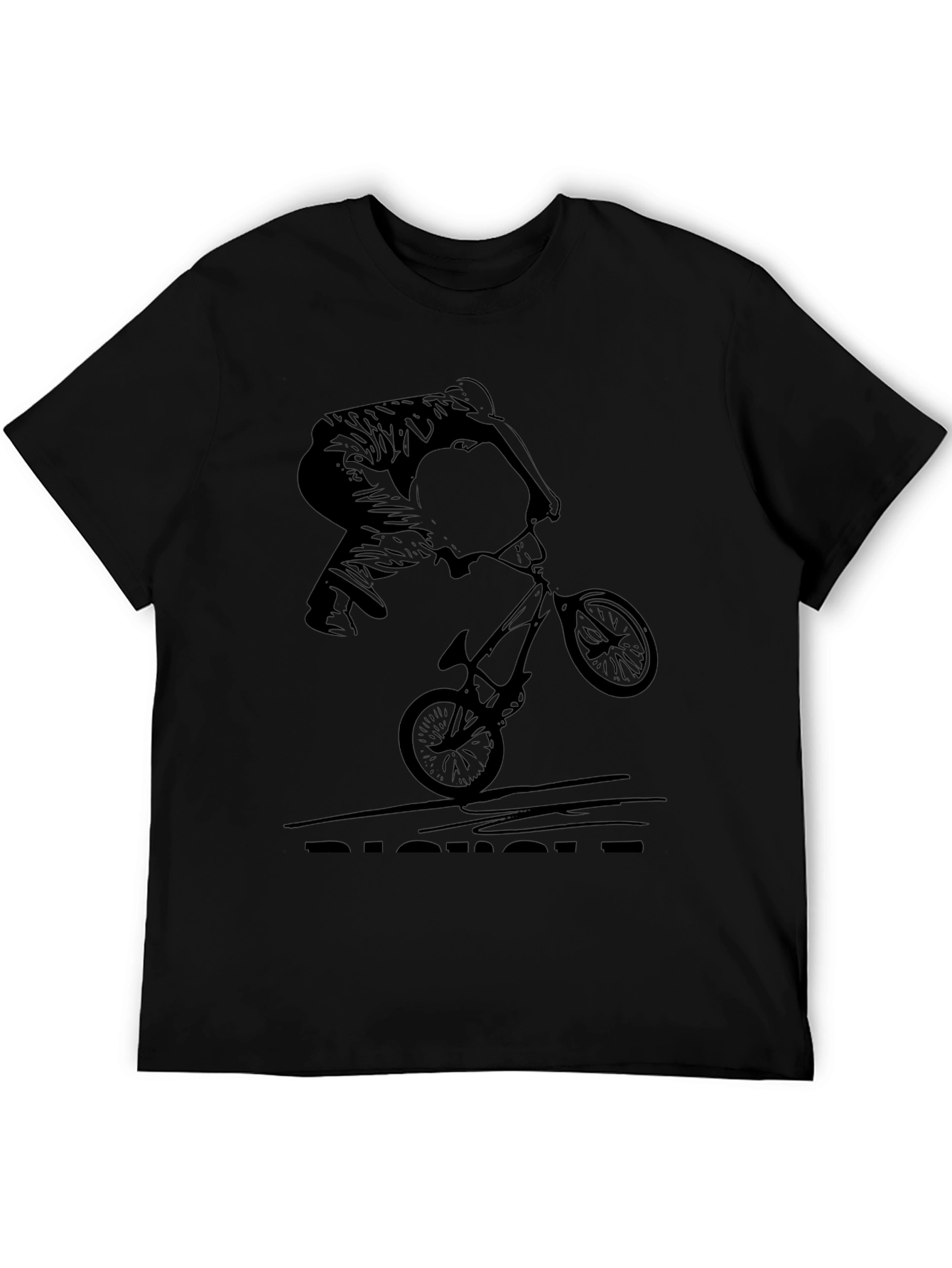 BMX Rider Graphic Tee - Black Cotton T-Shirt