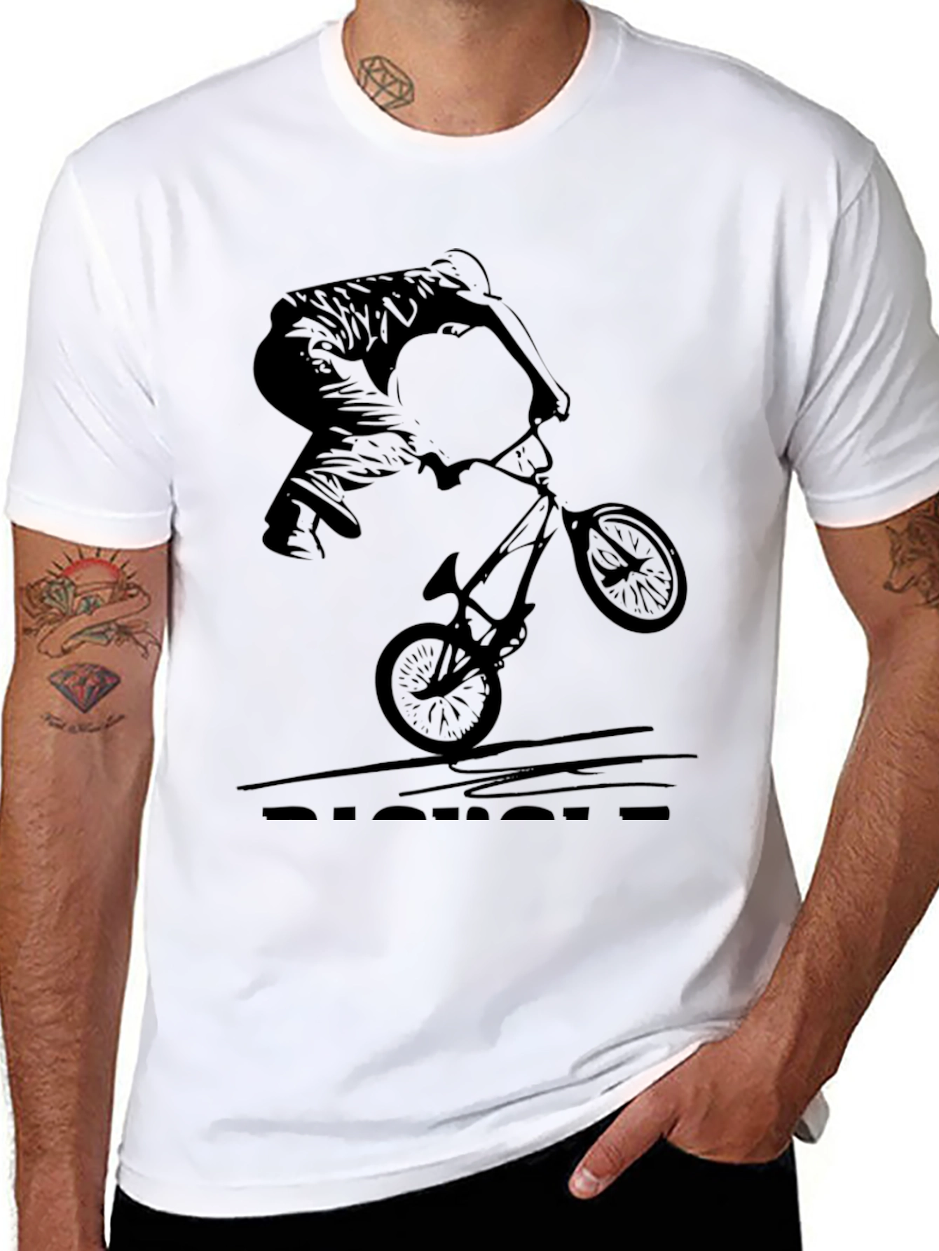 BMX Rider Graphic Tee - Black Cotton T-Shirt