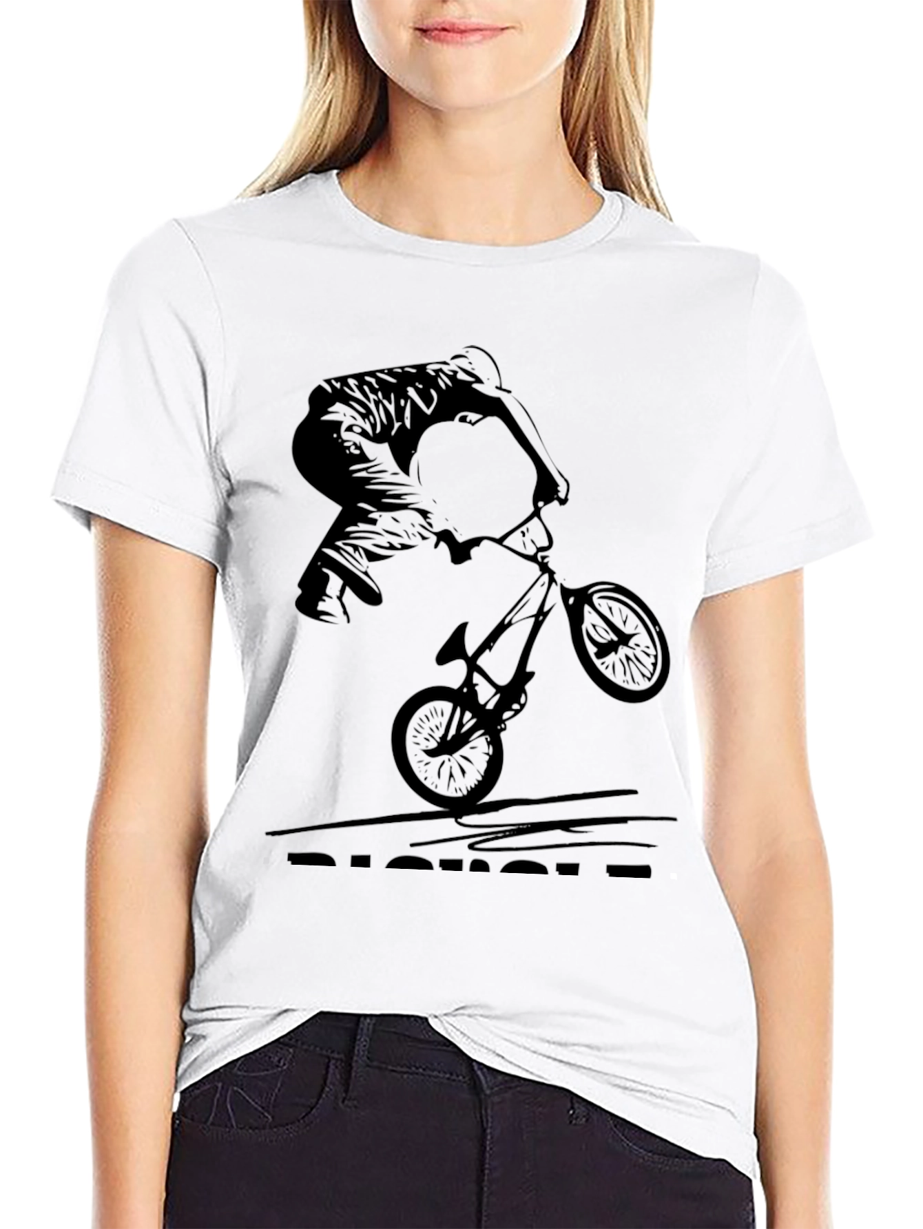 BMX Rider Graphic Tee - Black Cotton T-Shirt