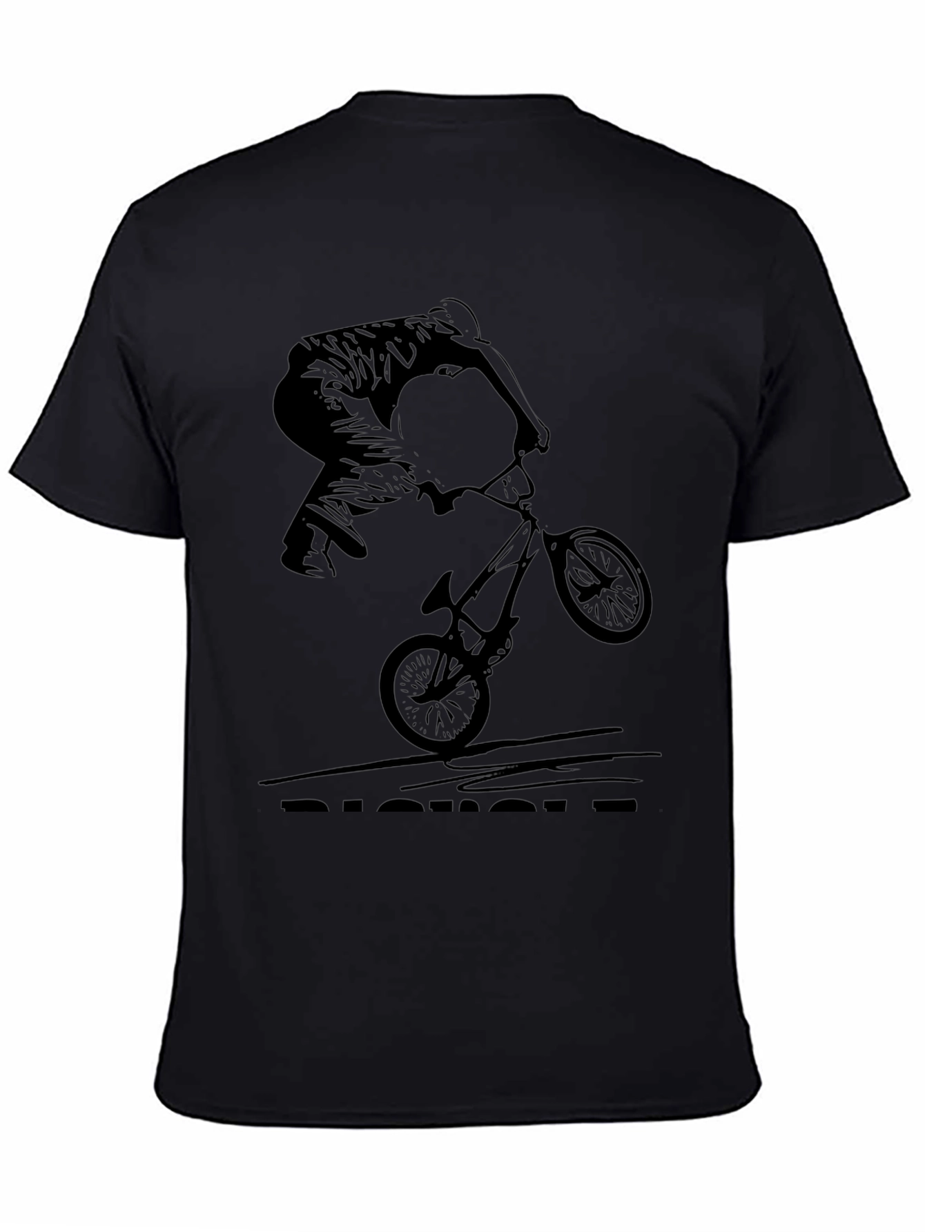 BMX Rider Graphic Tee - Black Cotton T-Shirt