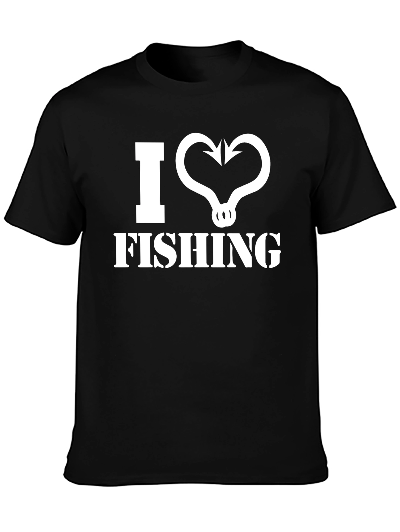 I Heart Fishing Black T-Shirt