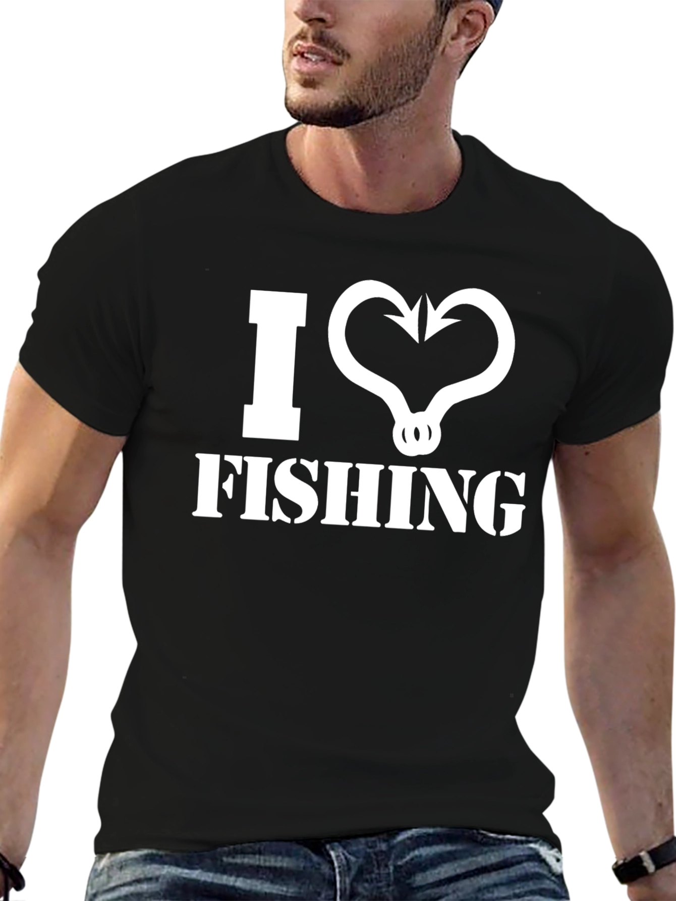 I Heart Fishing Black T-Shirt
