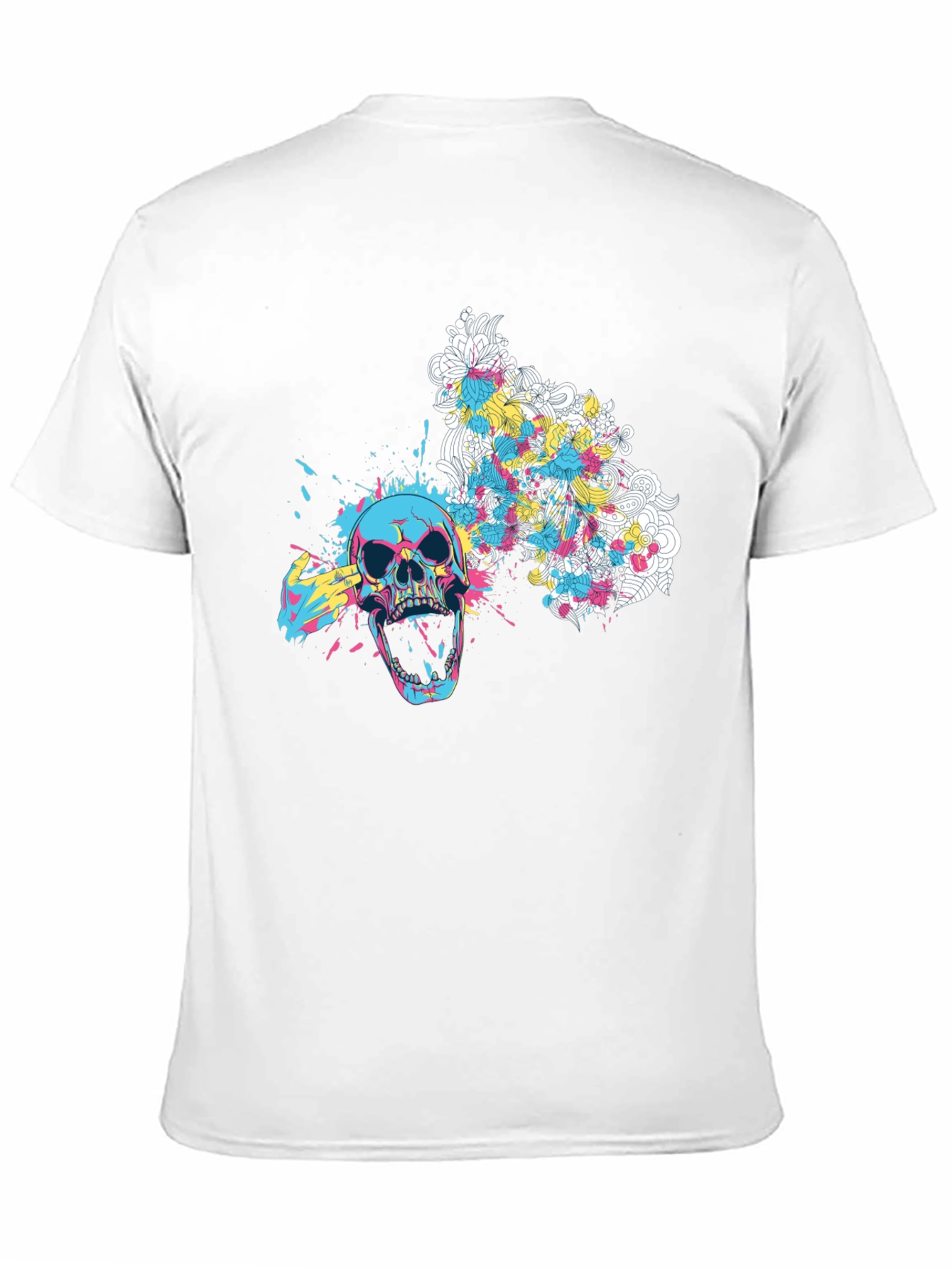 Skull Graphic Print Tee - Mens Black T-Shirt