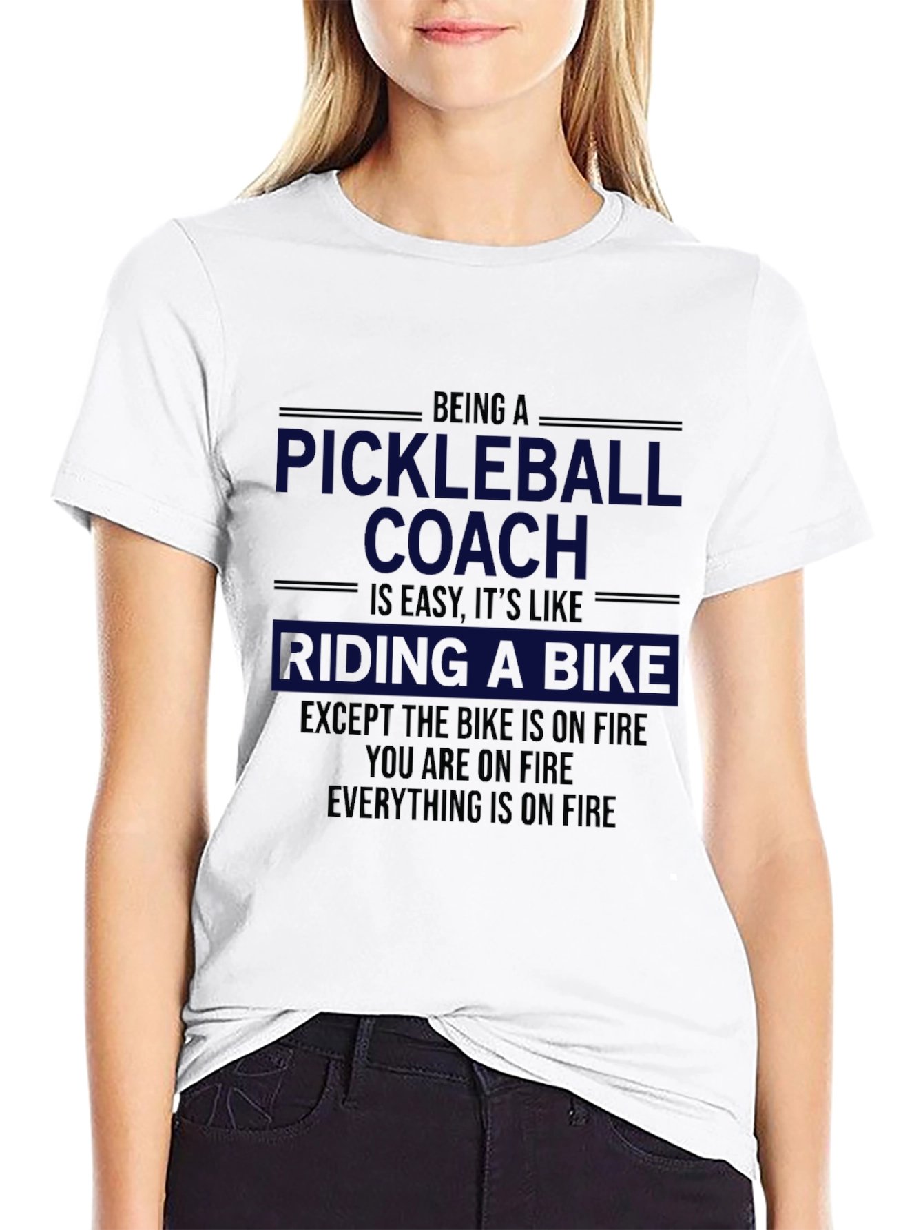 Pickleball Coach On Fire Funny T-Shirt