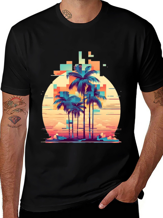 Retro Palm Tree Graphic T-Shirt