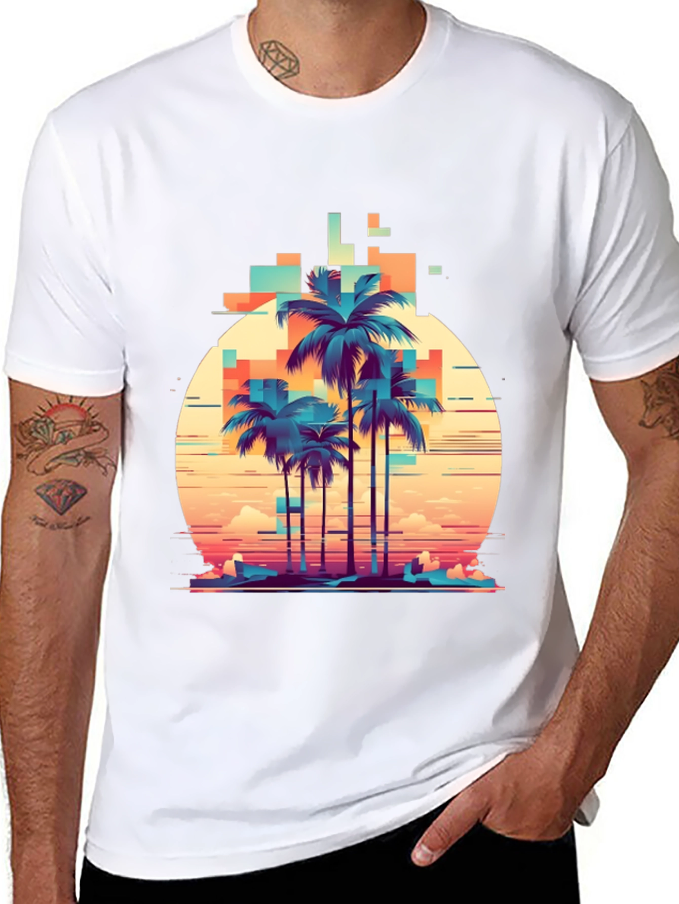 Retro Palm Tree Graphic T-Shirt