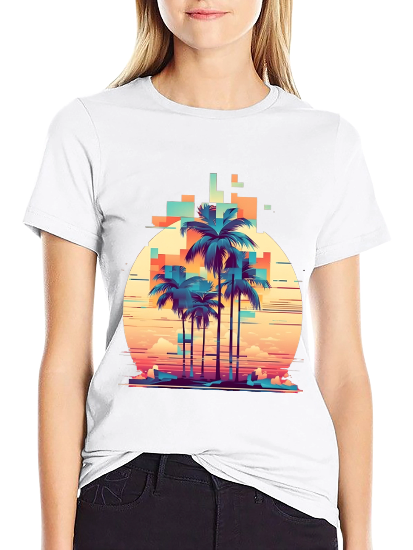 Retro Palm Tree Graphic T-Shirt