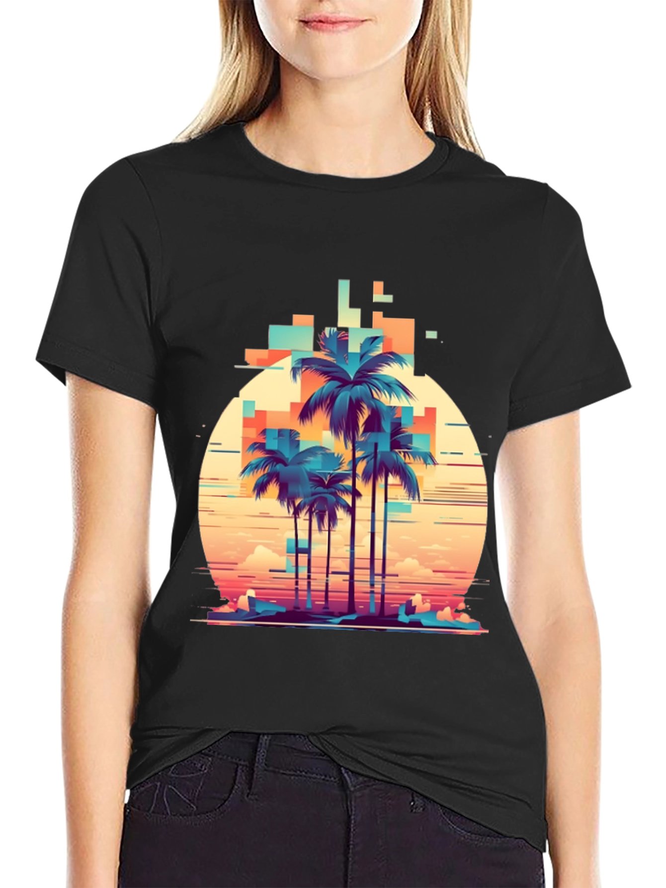 Retro Palm Tree Graphic T-Shirt
