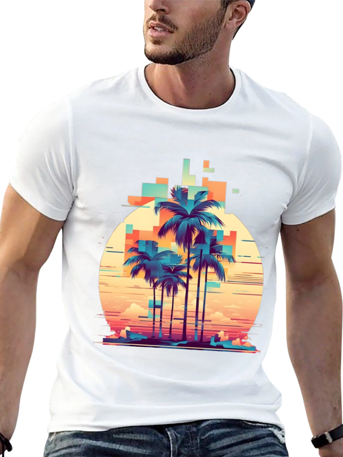 Retro Palm Tree Graphic T-Shirt