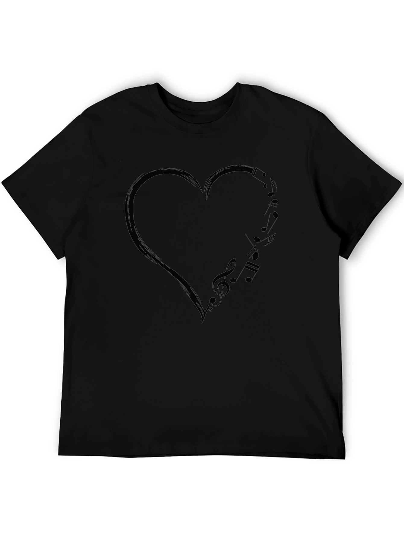 Musical Heart Graphic Black Tee