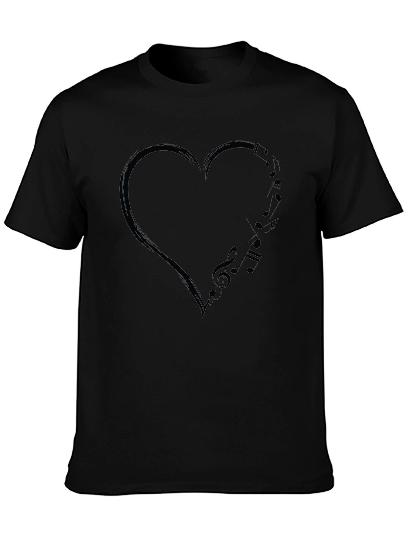 Musical Heart Graphic Black Tee