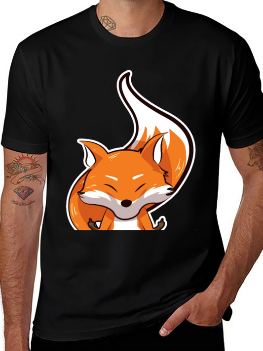 Cute Fox Graphic Tee - Unisex Black T-Shirt