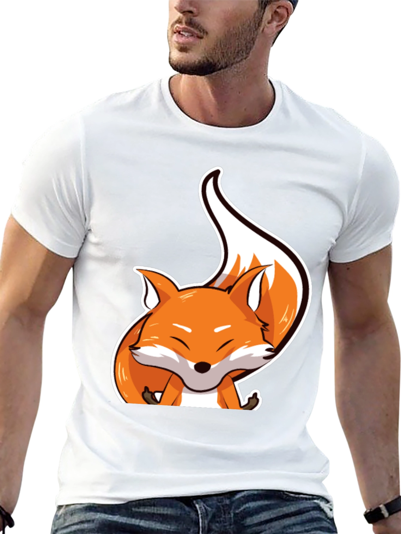 Cute Fox Graphic Tee - Unisex Black T-Shirt