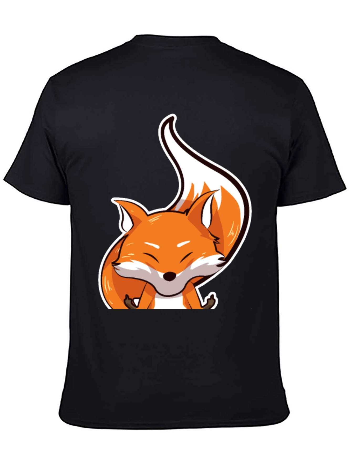 Cute Fox Graphic Tee - Unisex Black T-Shirt