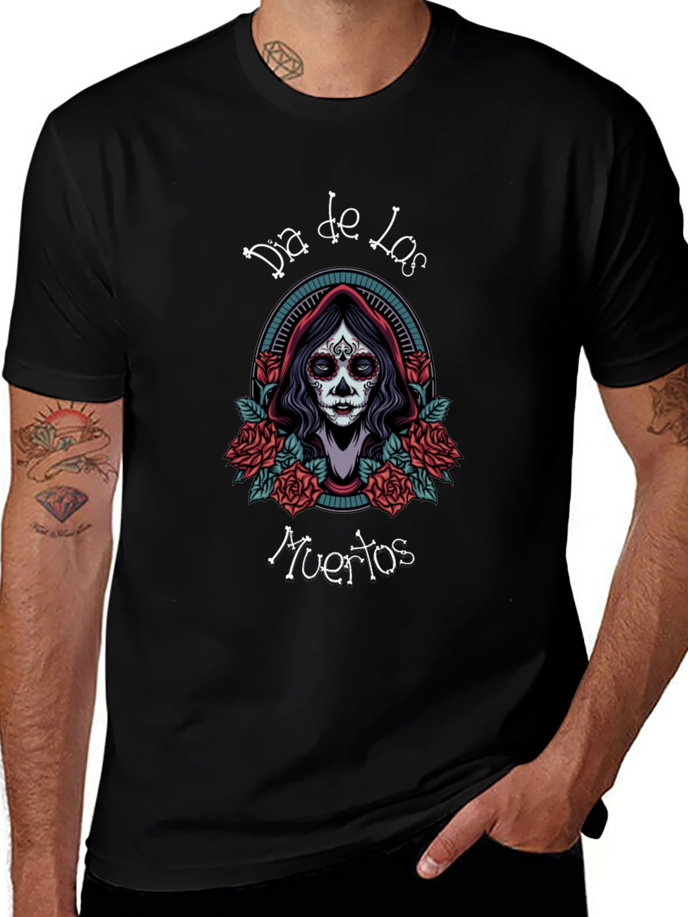Dia de los Muertos T-Shirt Sugar Skull Graphic Tee