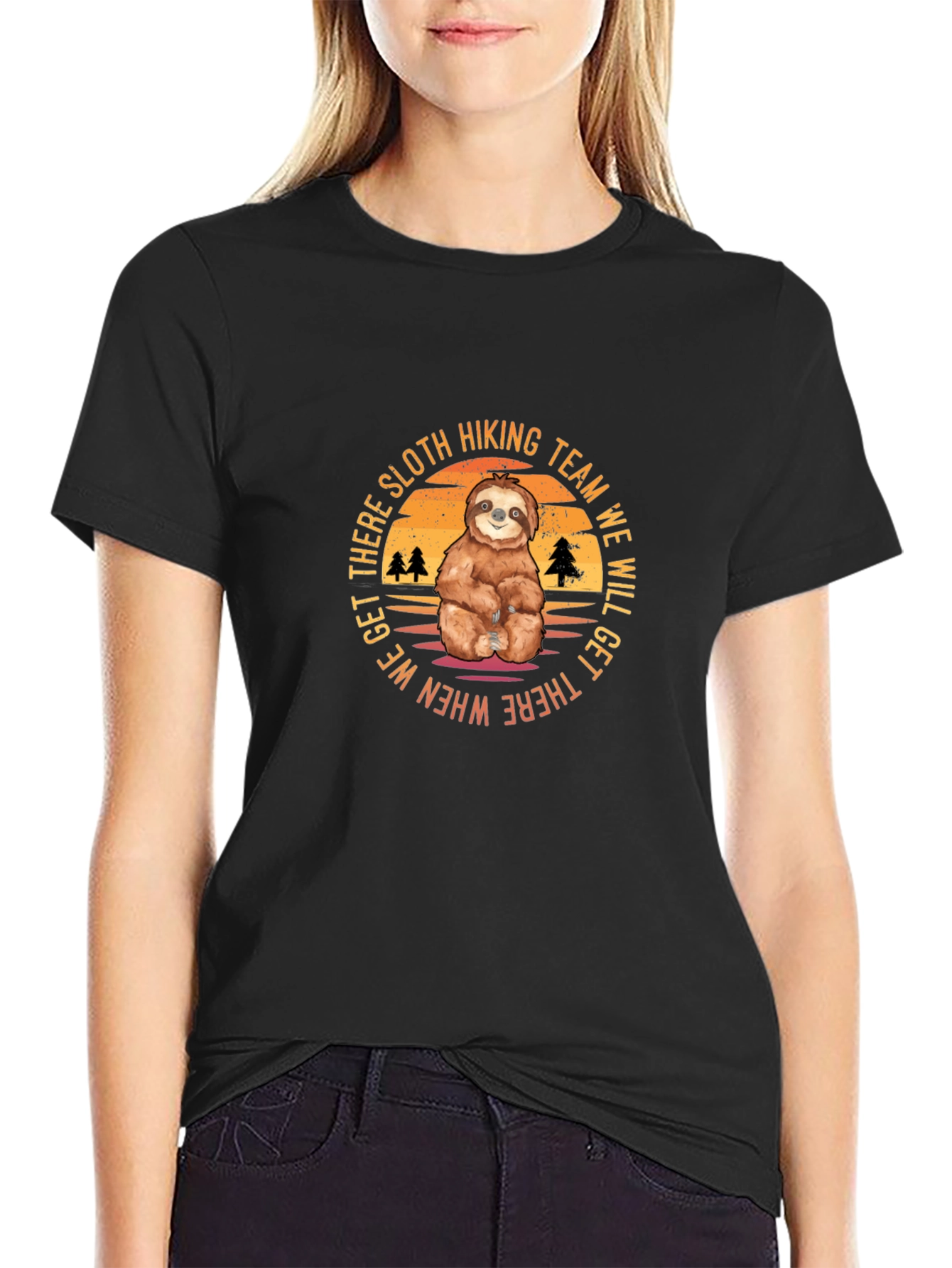 Sloth Hiking Team Black T-Shirt