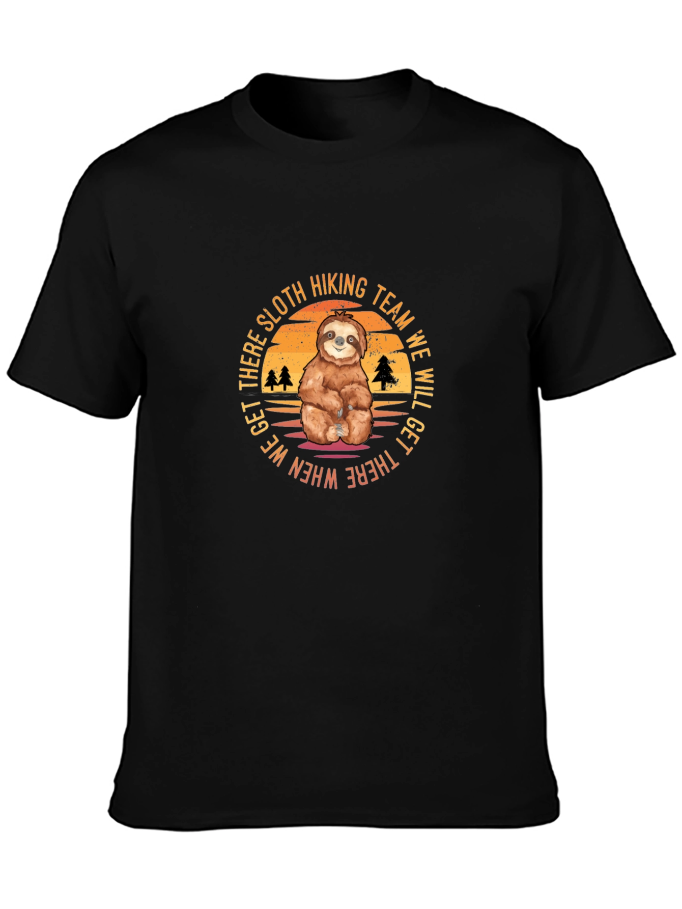 Sloth Hiking Team Black T-Shirt