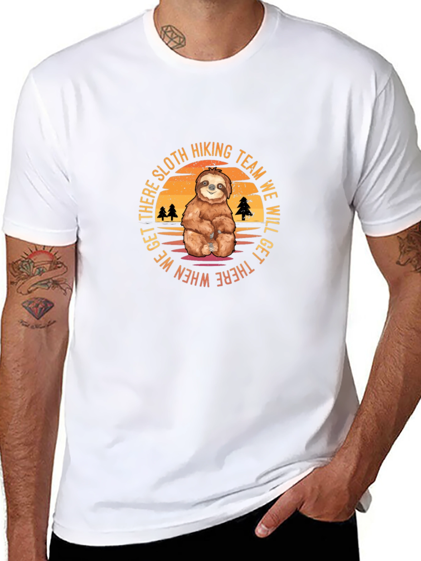 Sloth Hiking Team Black T-Shirt