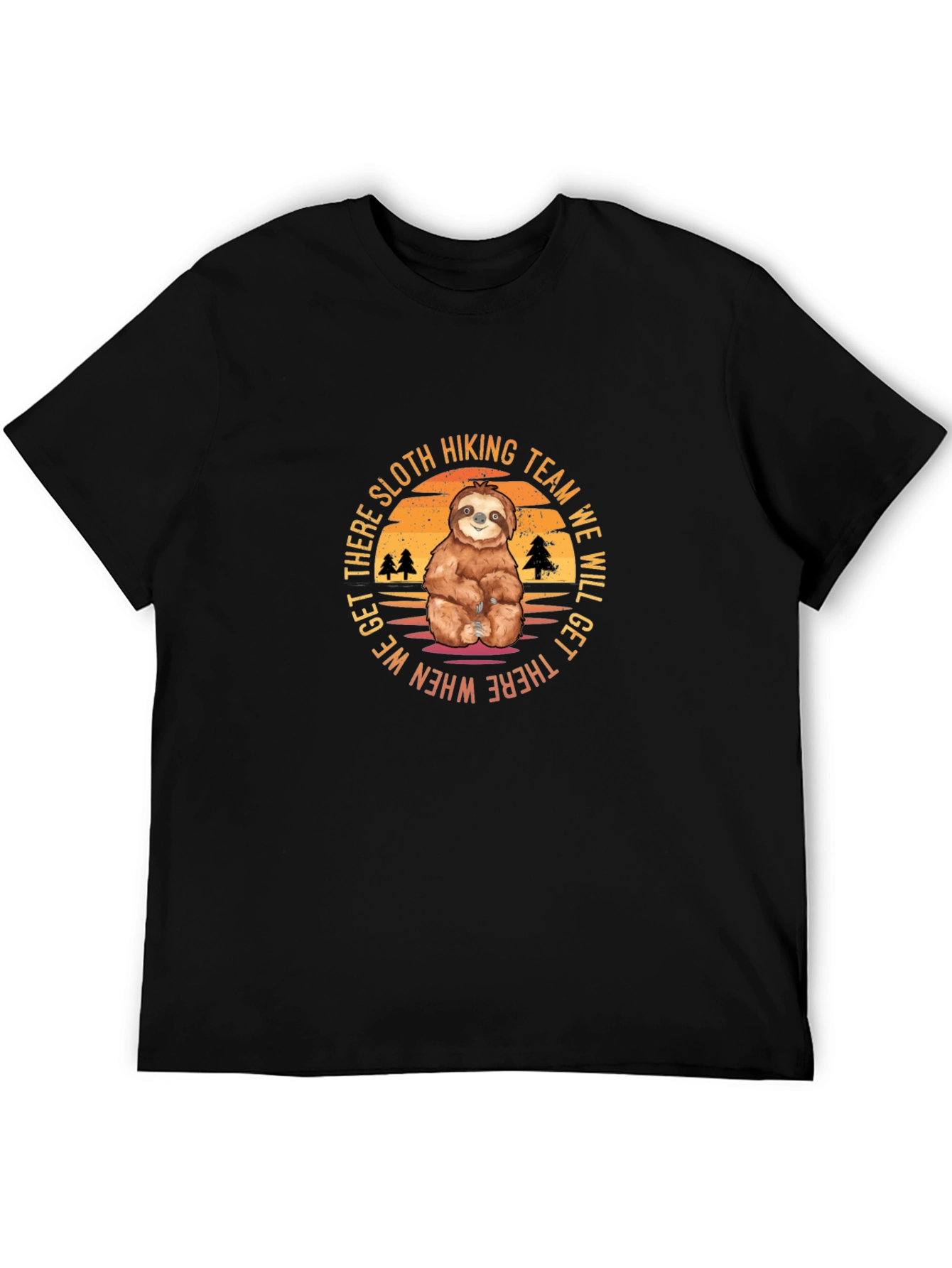 Sloth Hiking Team Black T-Shirt