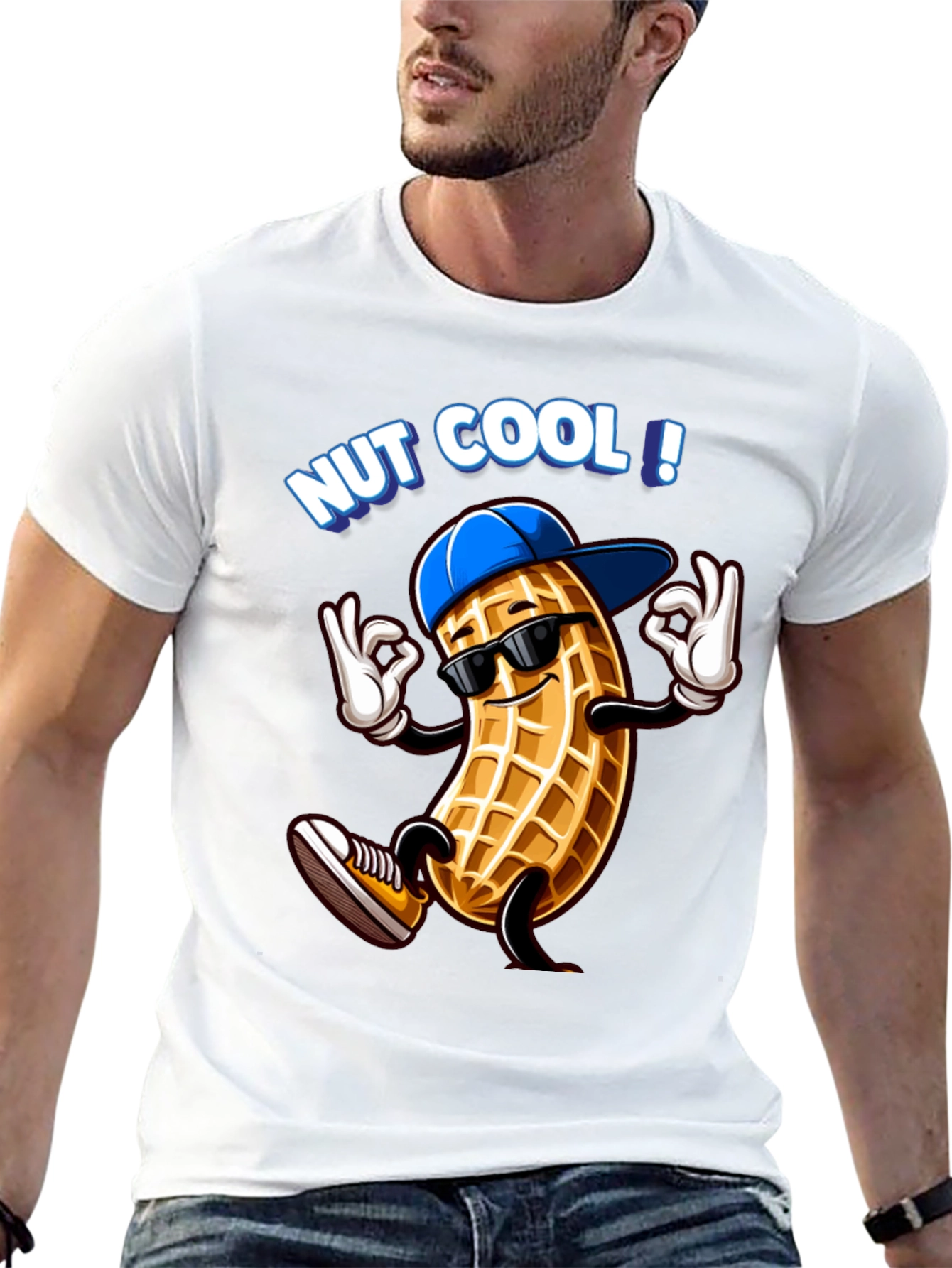 Nut Cool Graphic T-Shirt - Funny Peanut Design