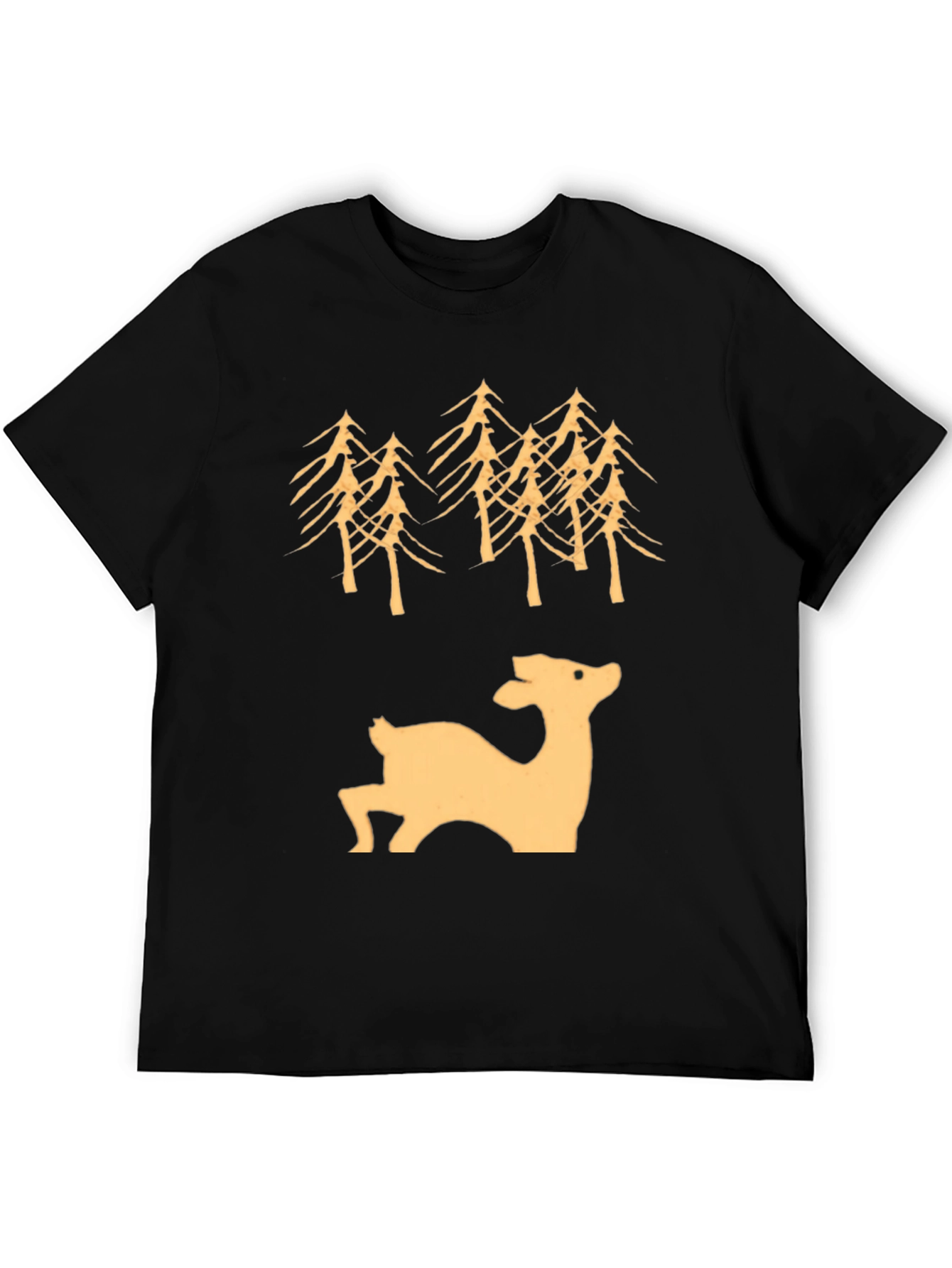 Nature Lovers Black Deer & Trees Graphic Tee
