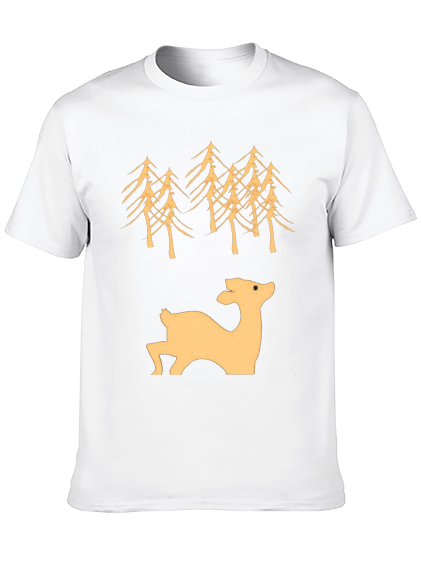 Nature Lovers Black Deer & Trees Graphic Tee