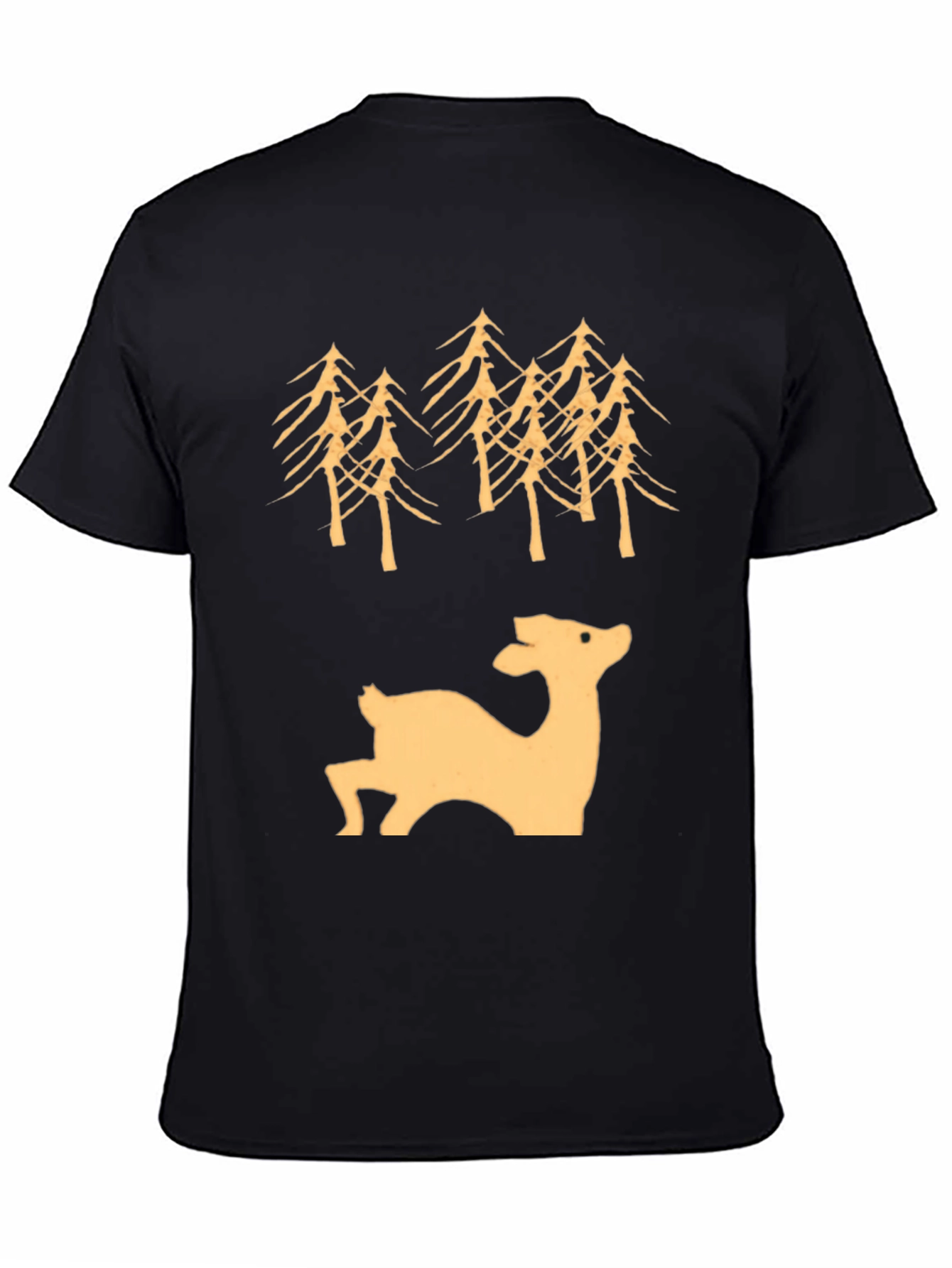 Nature Lovers Black Deer & Trees Graphic Tee