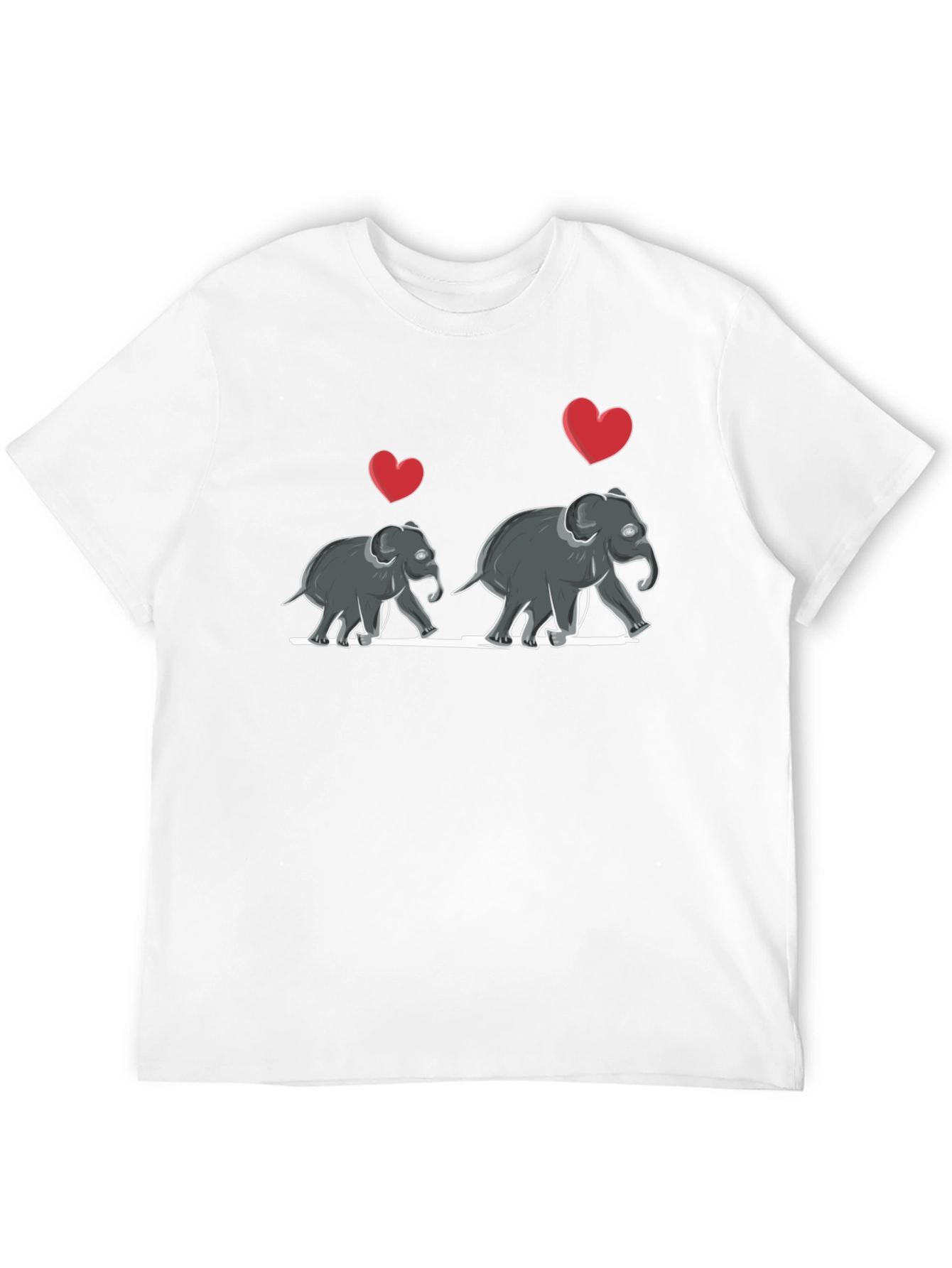 Elephant Love T-Shirt - Mens Black Graphic Tee