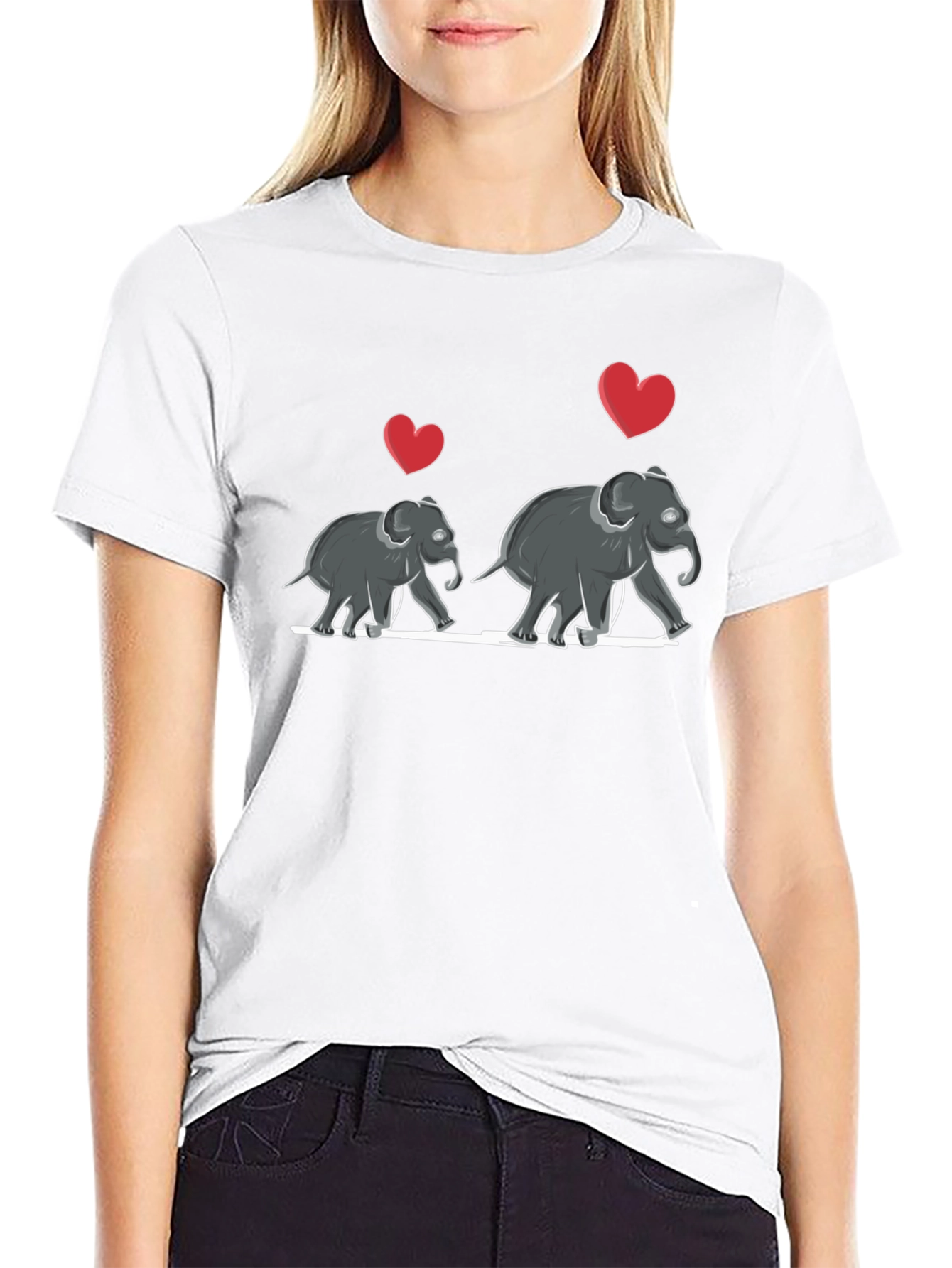 Elephant Love T-Shirt - Mens Black Graphic Tee