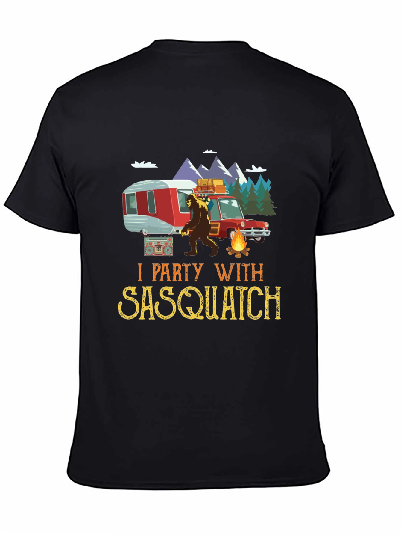 Sasquatch Camping Graphic Tee