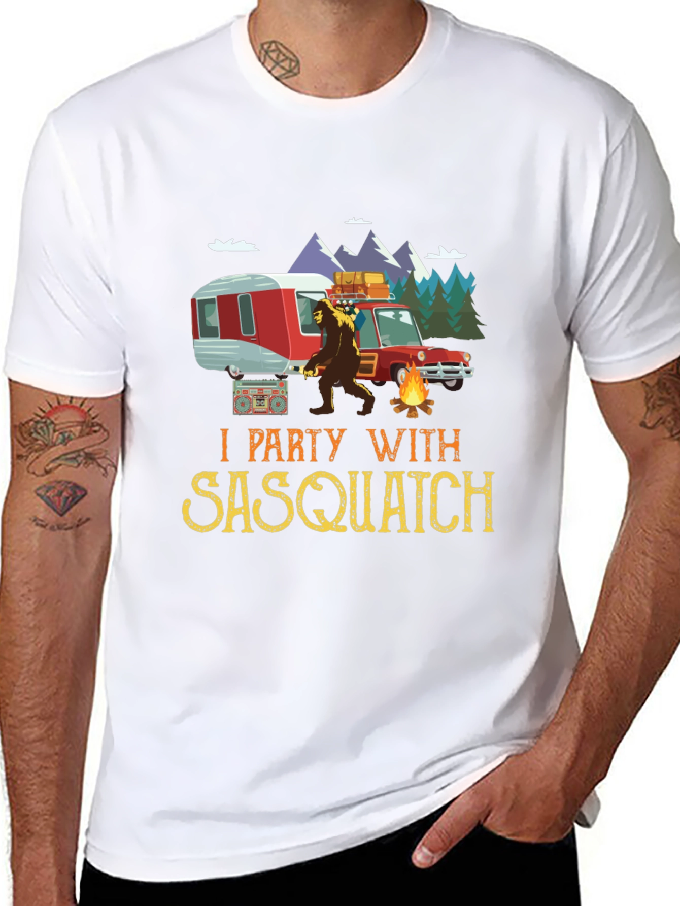 Sasquatch Camping Graphic Tee