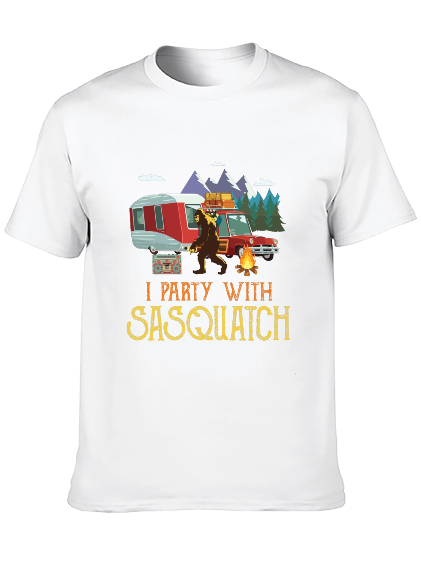 Sasquatch Camping Graphic Tee