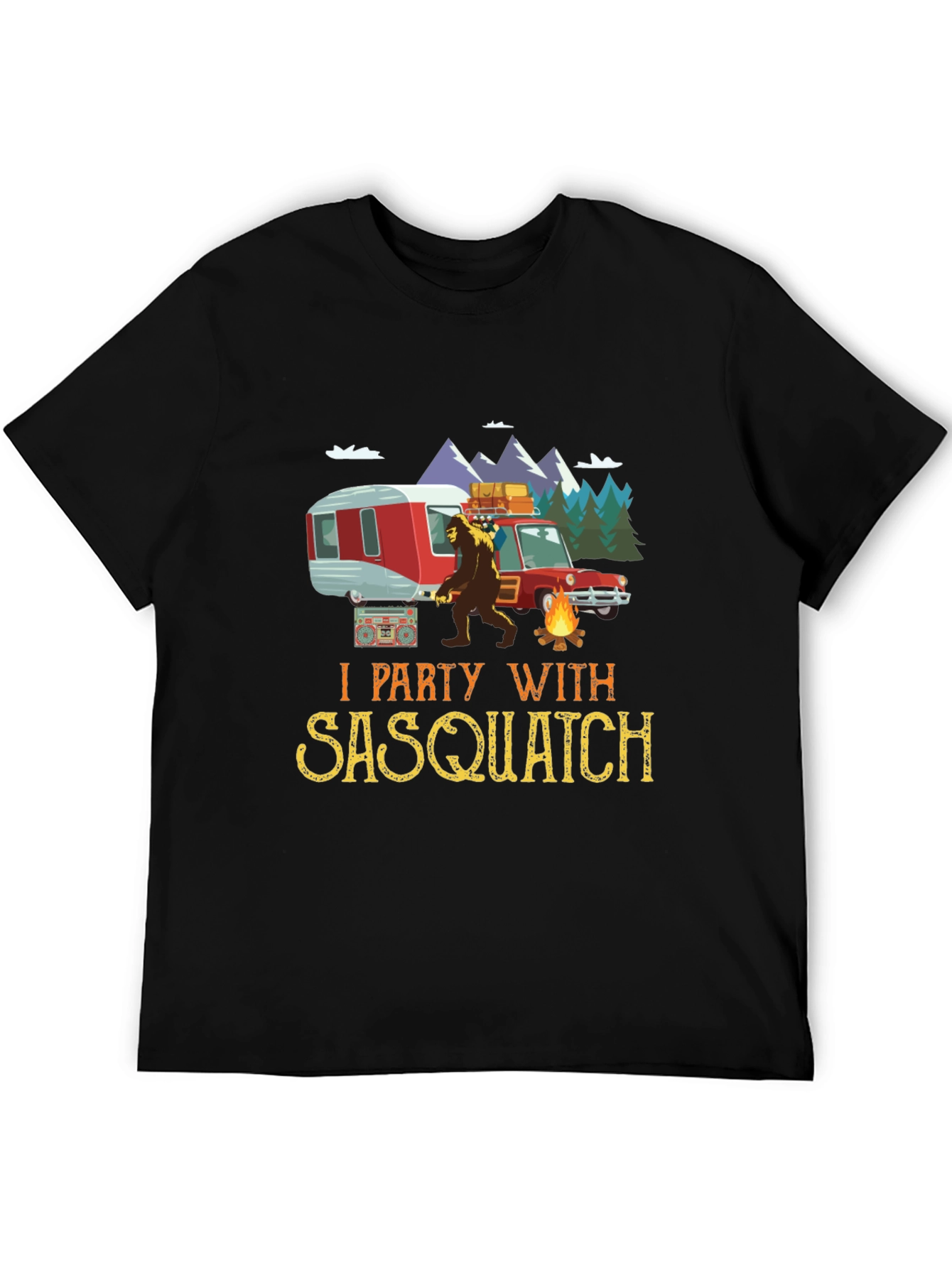Sasquatch Camping Graphic Tee