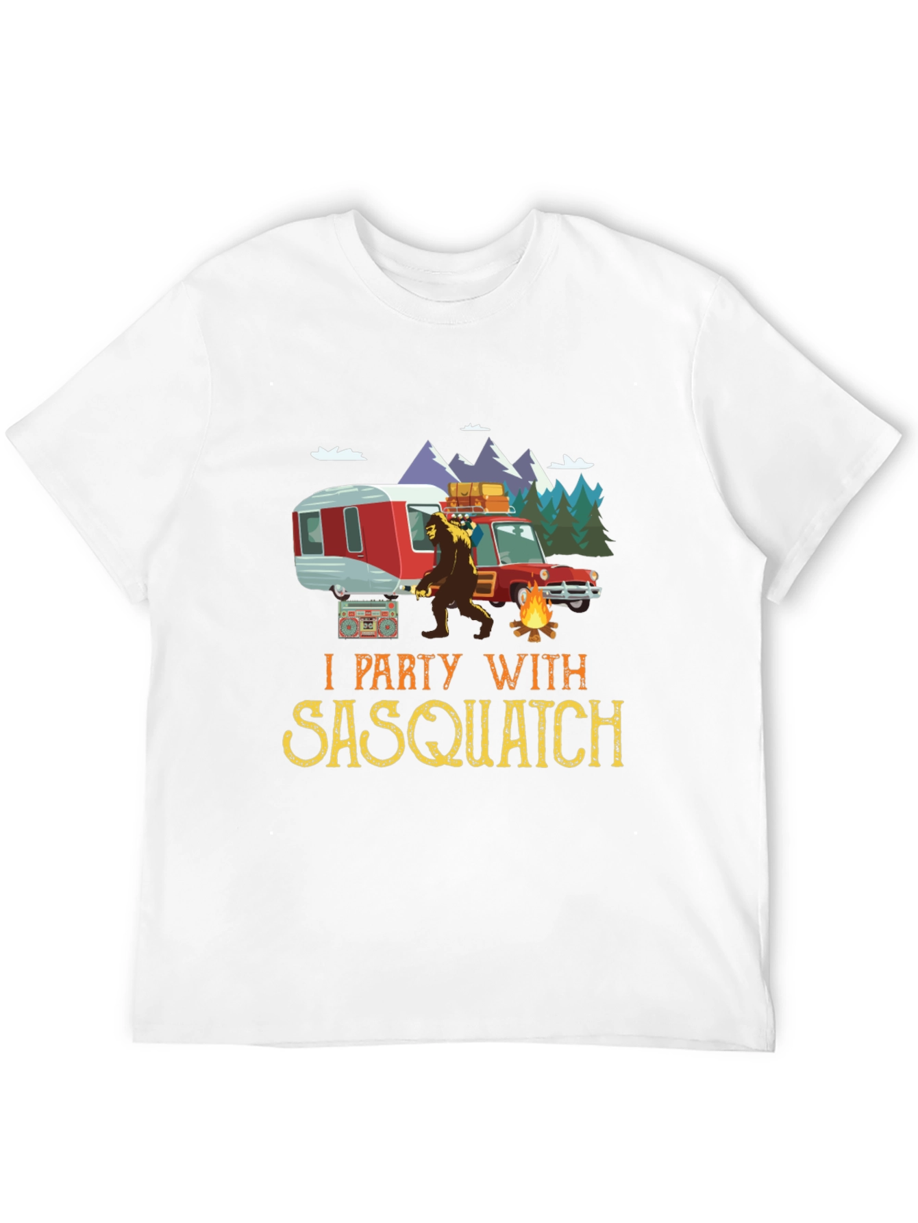 Sasquatch Camping Graphic Tee