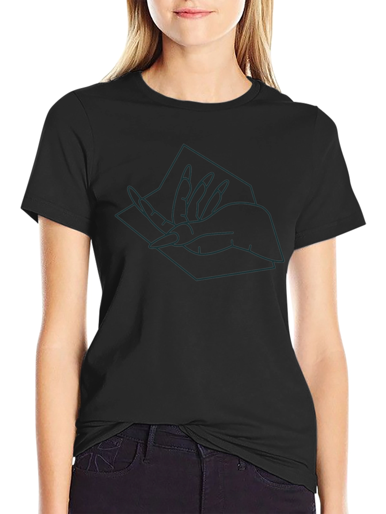 Abstract Hand Graphic Tee - Modern Style