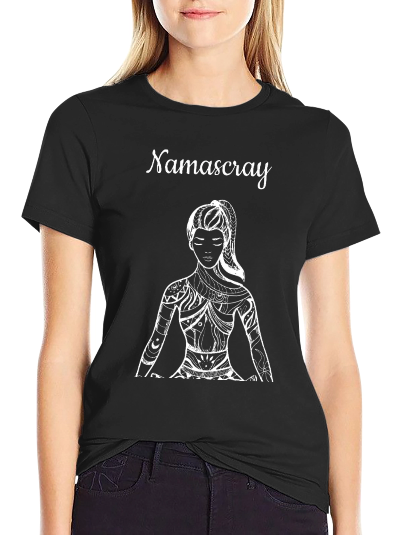 Namascray Yoga T-Shirt - Black Cotton