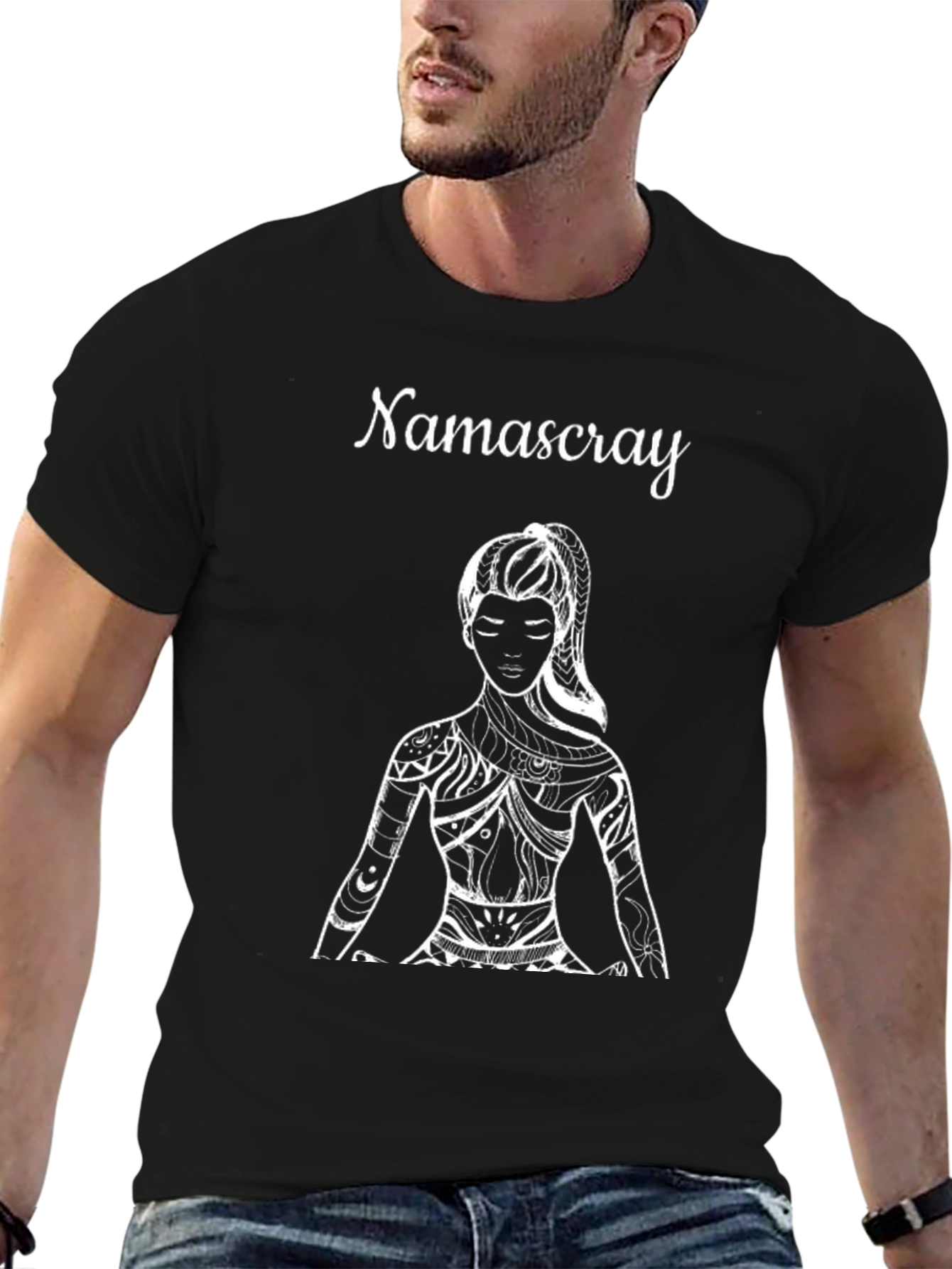 Namascray Yoga T-Shirt - Black Cotton