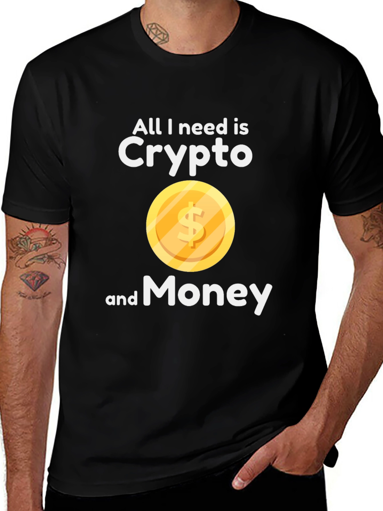 Crypto & Money Graphic Tee - Black