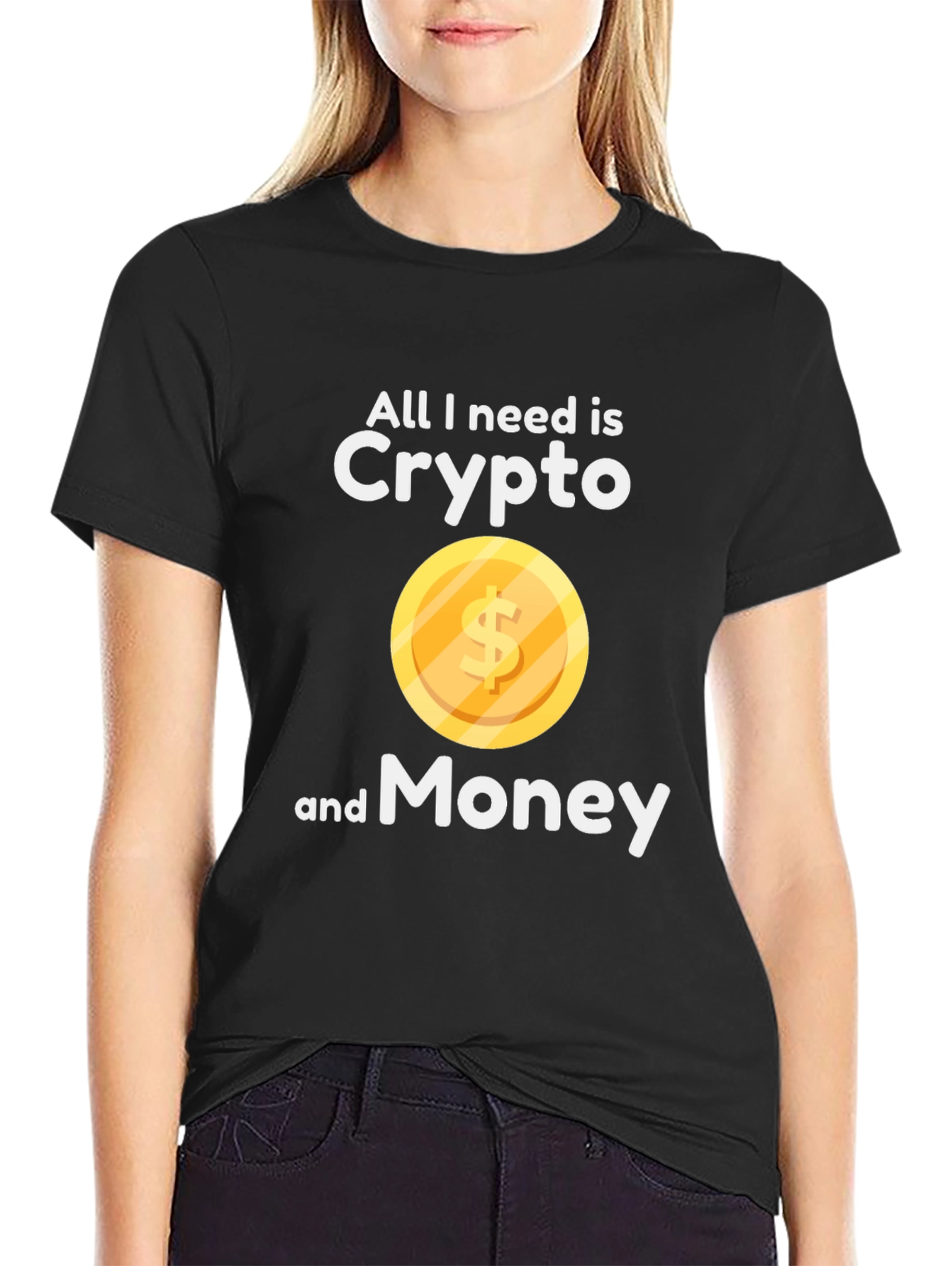 Crypto & Money Graphic Tee - Black