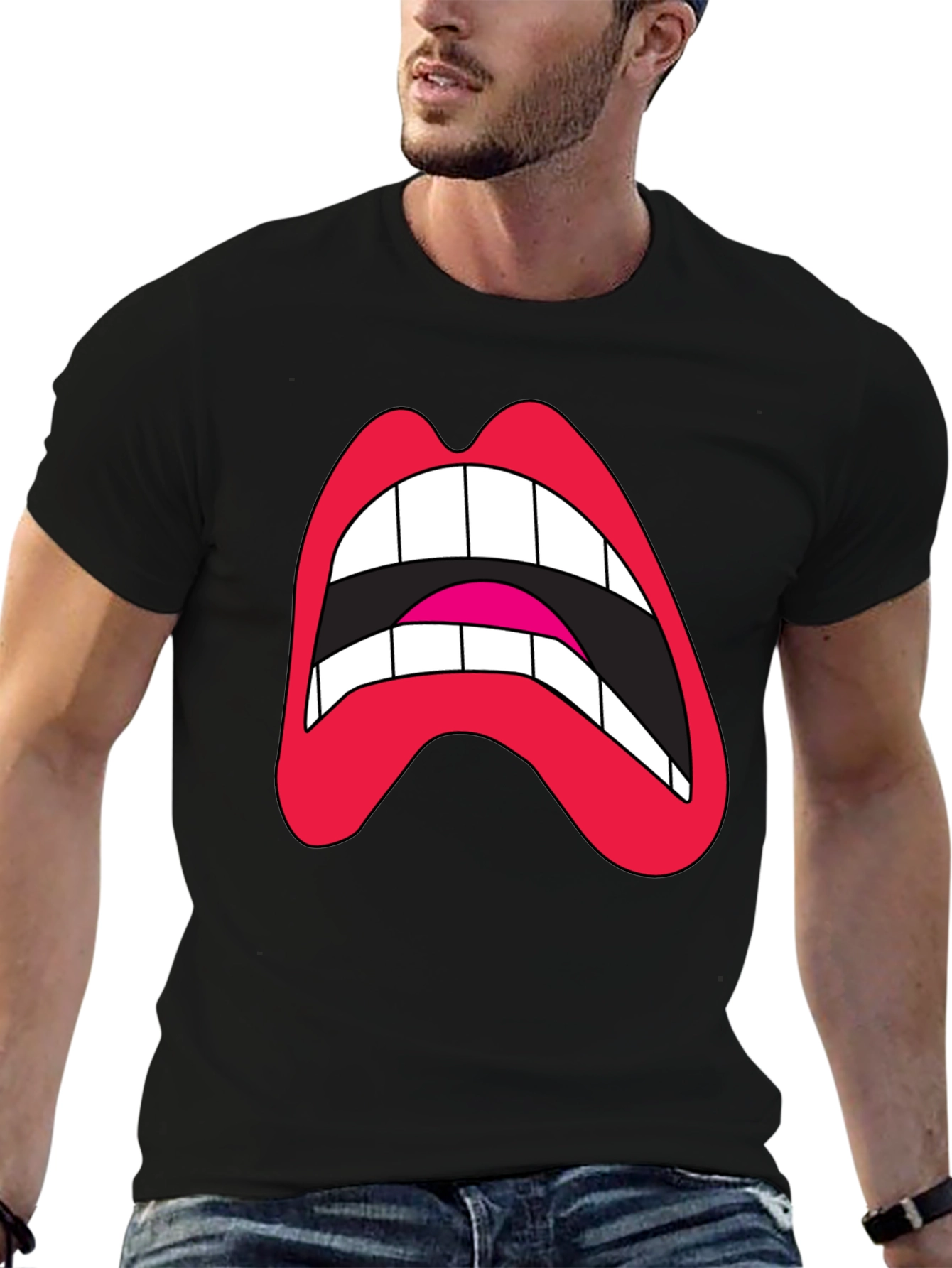 Loud Mouth Graphic Tee - Black Cotton Blend