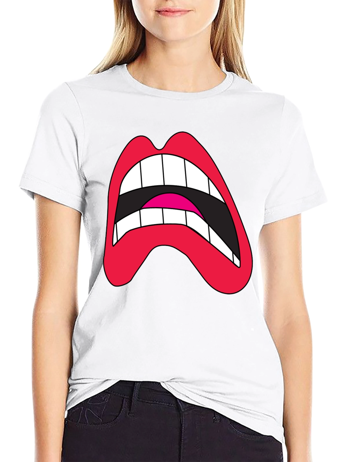 Loud Mouth Graphic Tee - Black Cotton Blend