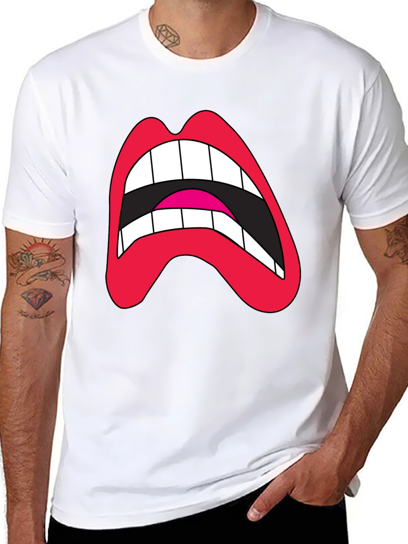 Loud Mouth Graphic Tee - Black Cotton Blend