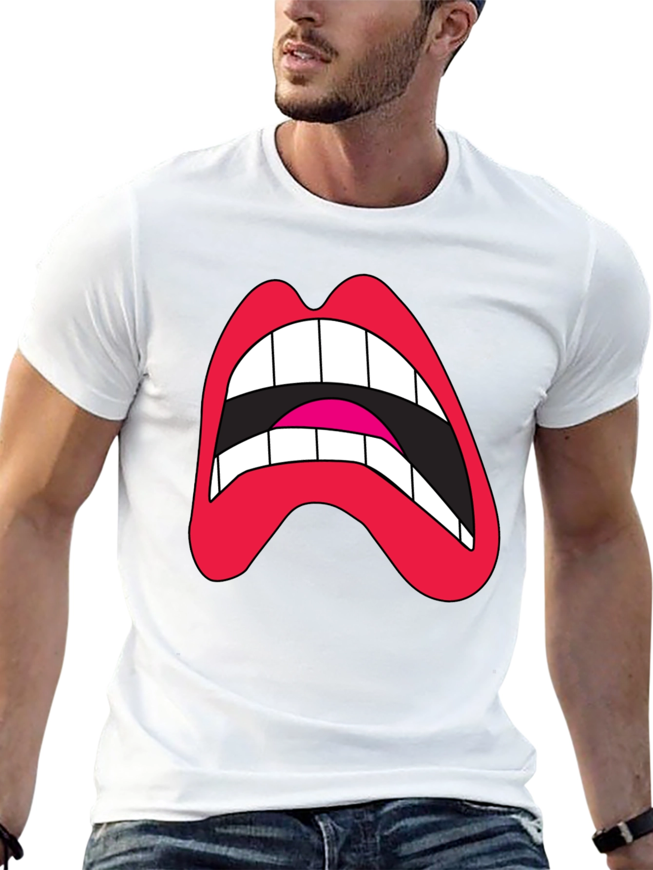 Loud Mouth Graphic Tee - Black Cotton Blend