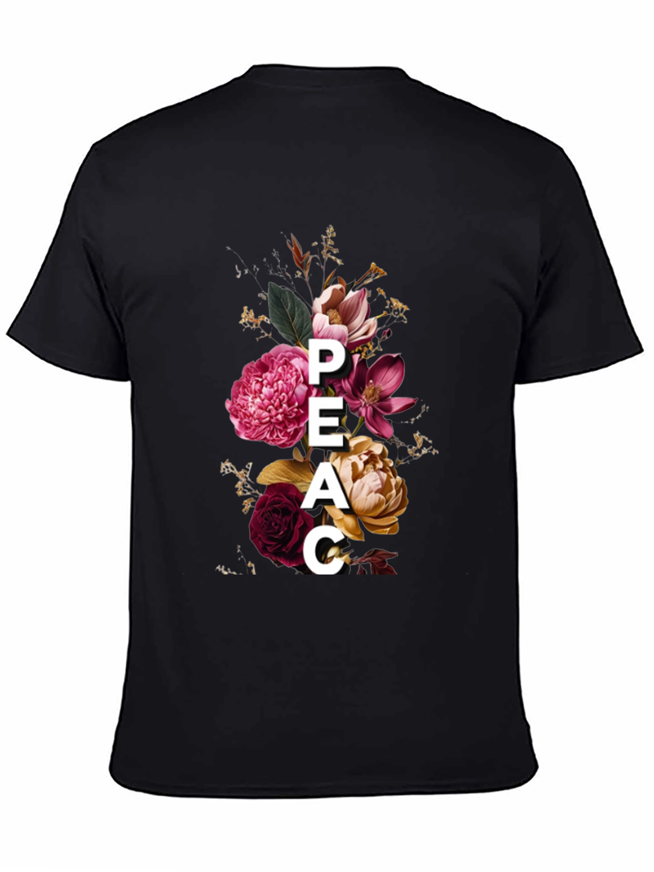 Floral Peace Graphic Tee - Stylish Mens T-Shirt