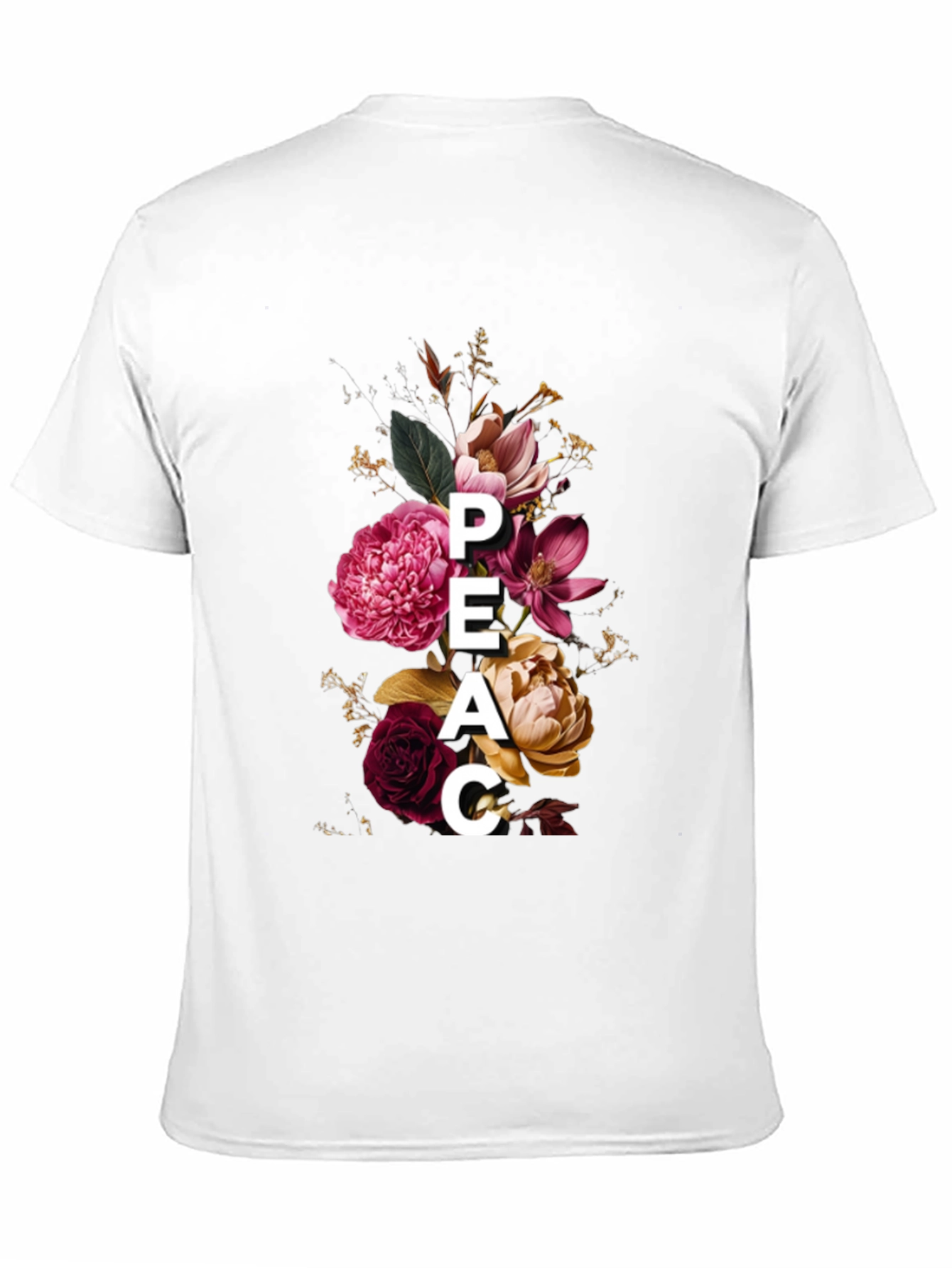 Floral Peace Graphic Tee - Stylish Mens T-Shirt