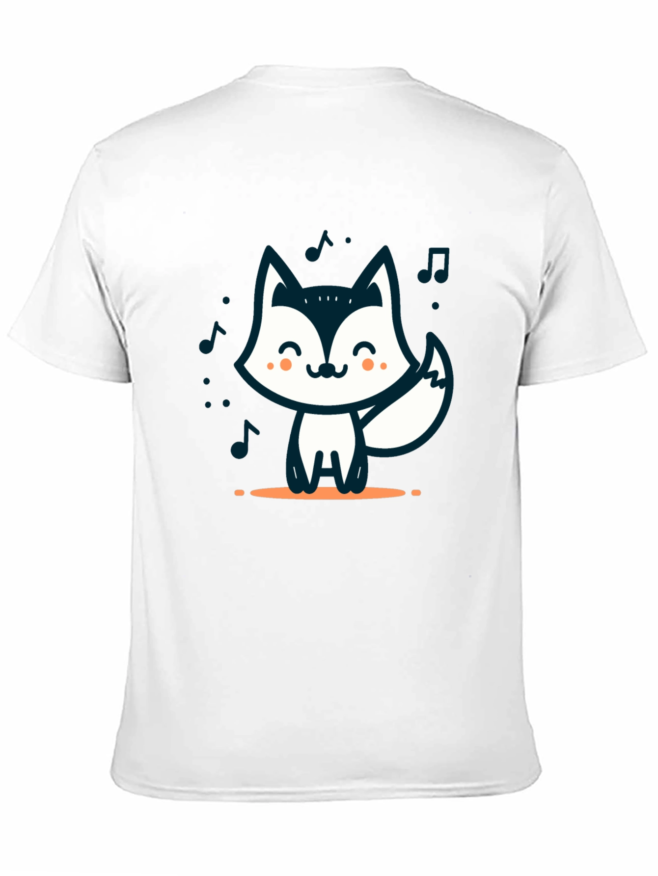 Cute Cartoon Fox T-Shirt - Black