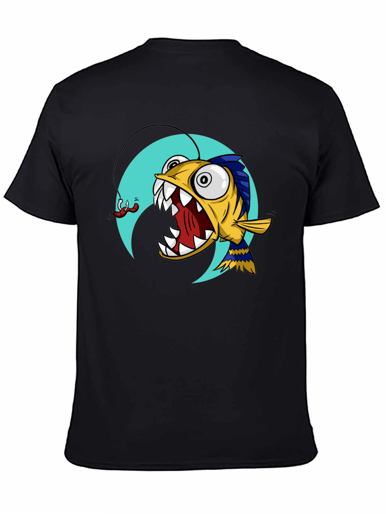 Angler Fish Graphic T-Shirt - Black Cotton Tee