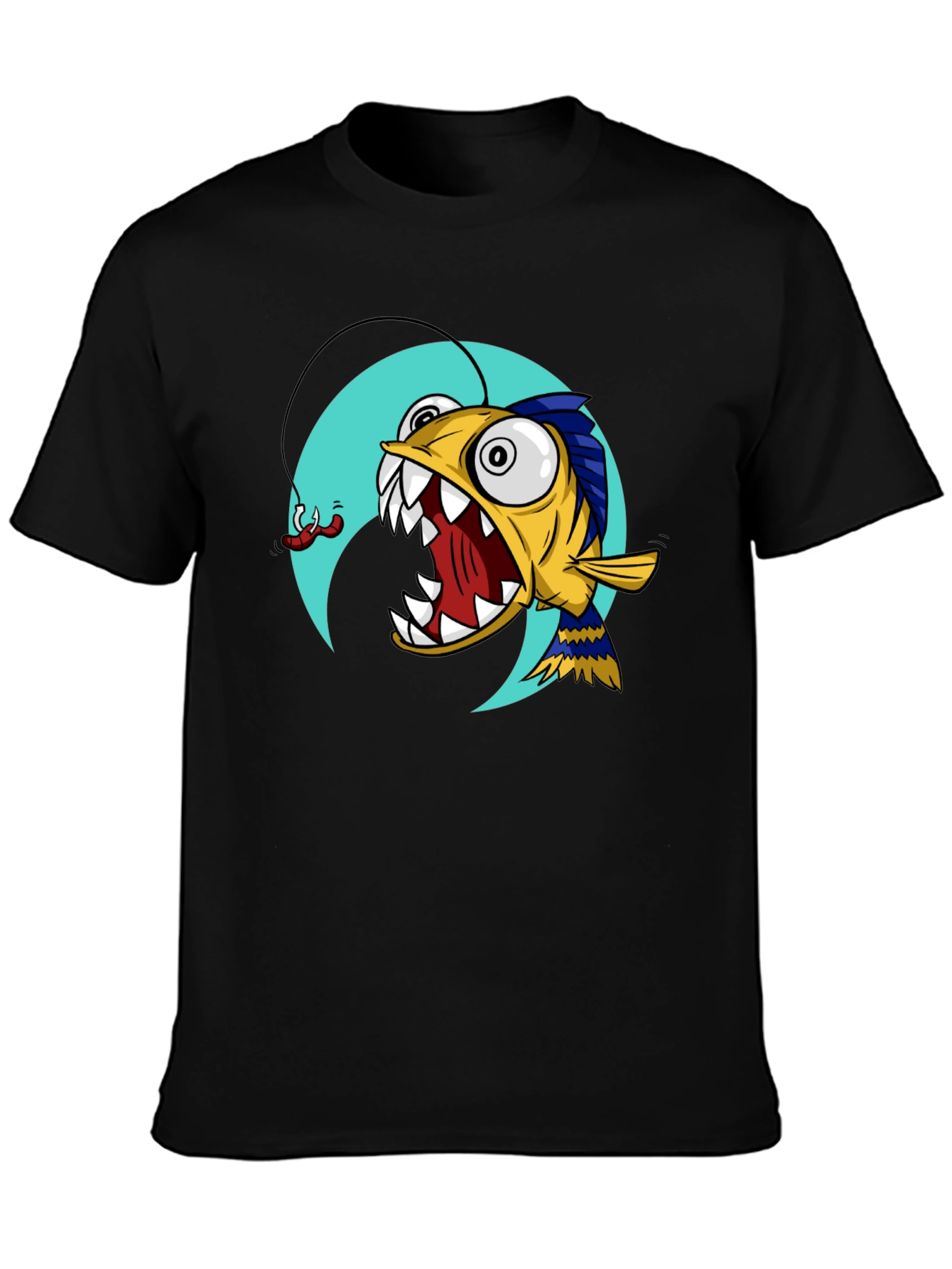 Angler Fish Graphic T-Shirt - Black Cotton Tee