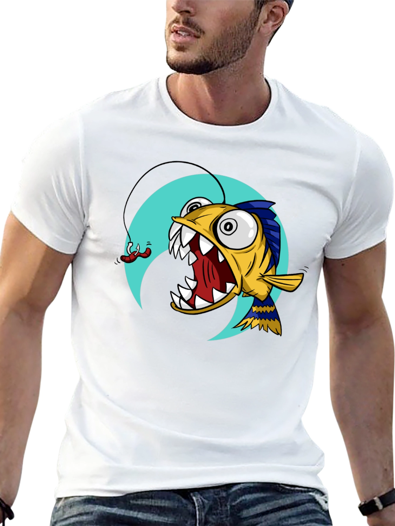 Angler Fish Graphic T-Shirt - Black Cotton Tee