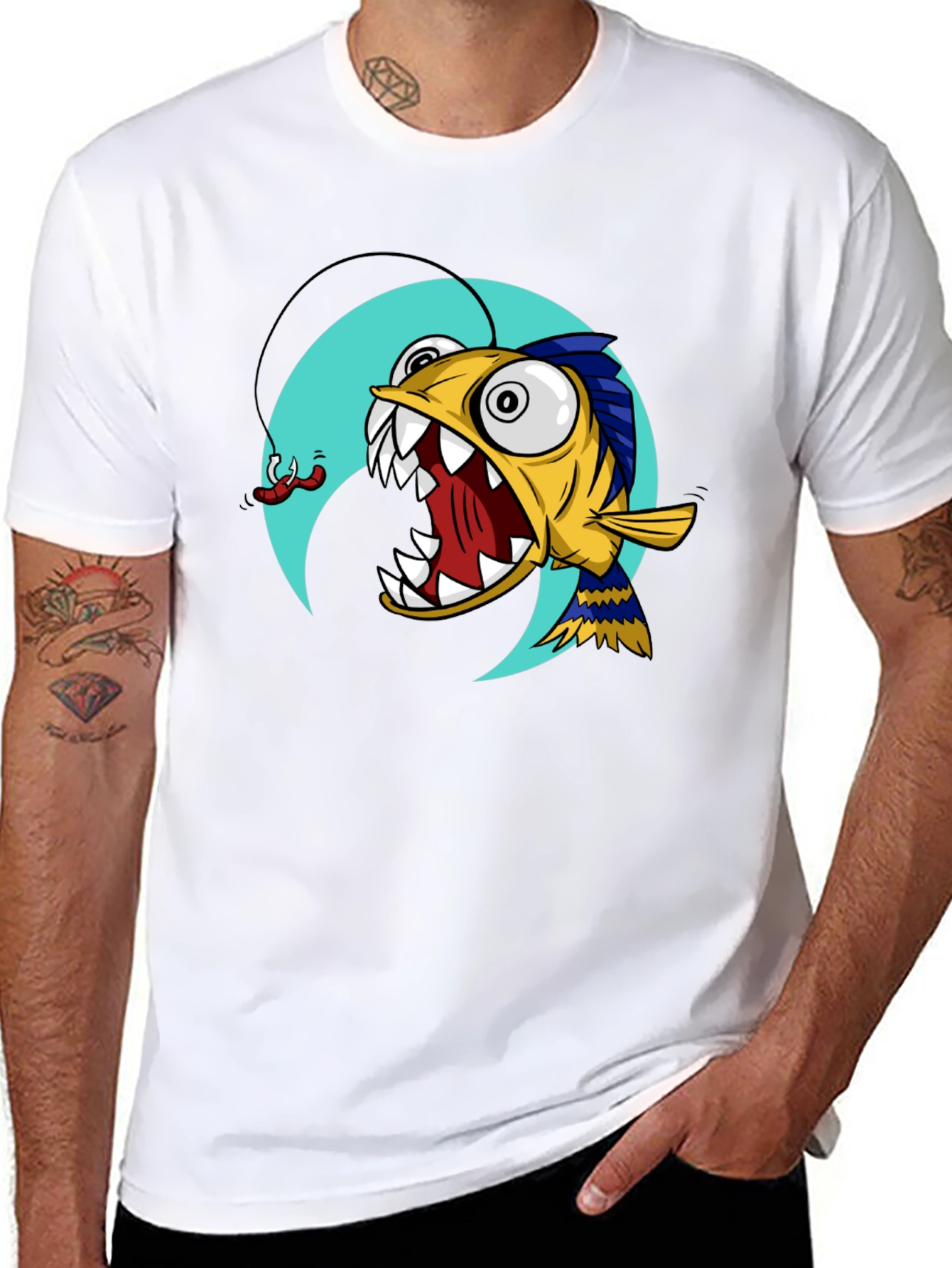 Angler Fish Graphic T-Shirt - Black Cotton Tee